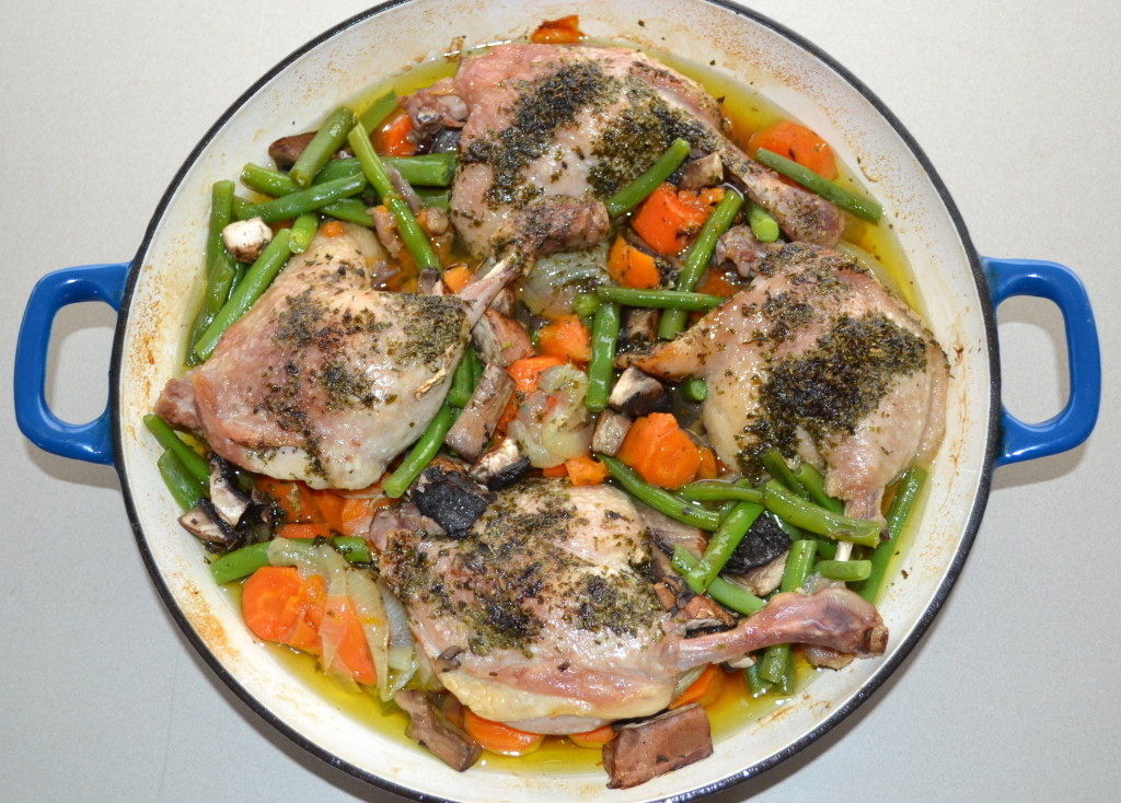 Baked duck and vegies