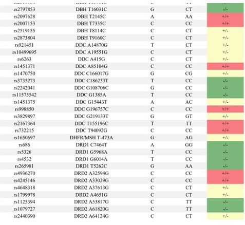 gene report example true foods nutrition